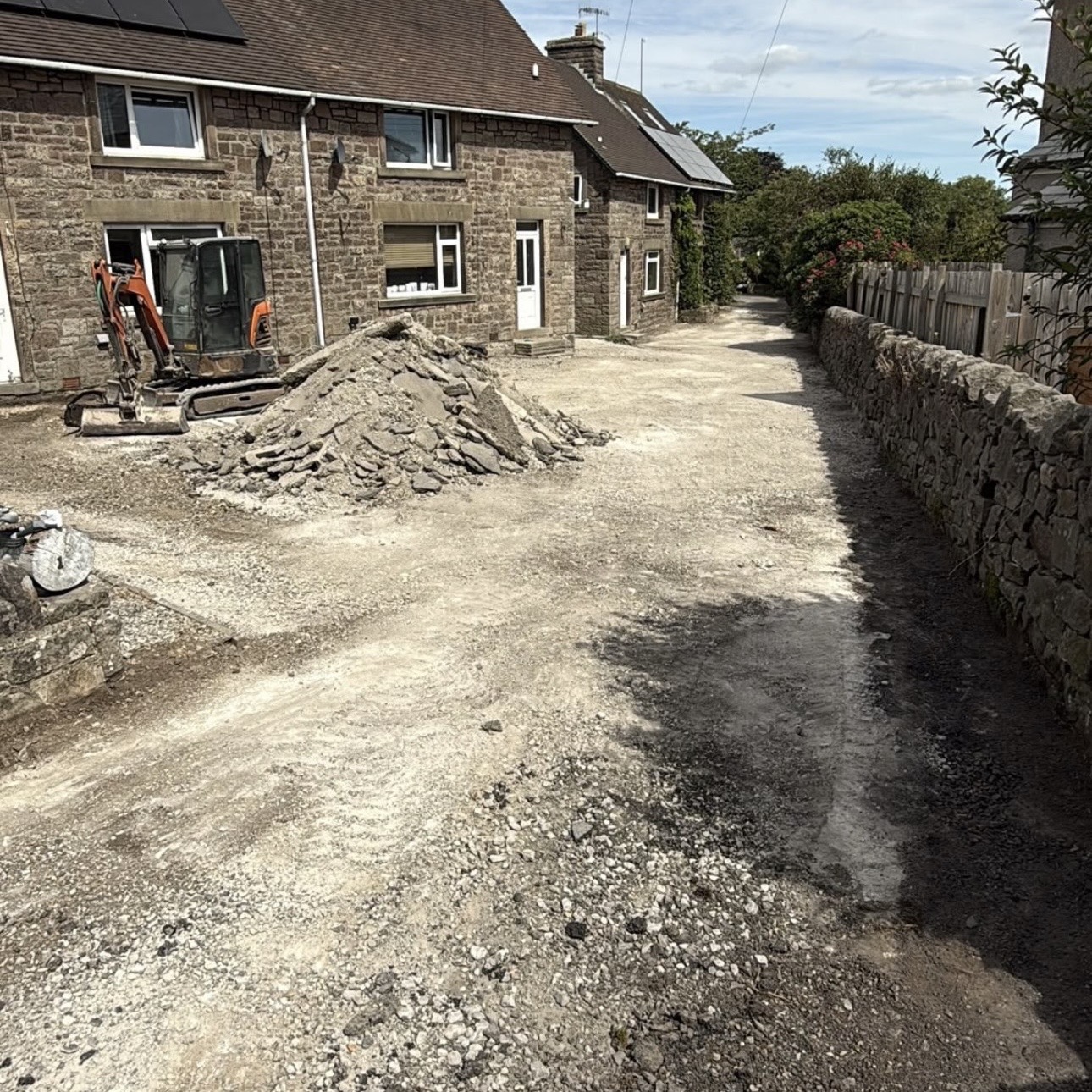 Driveway during excavation